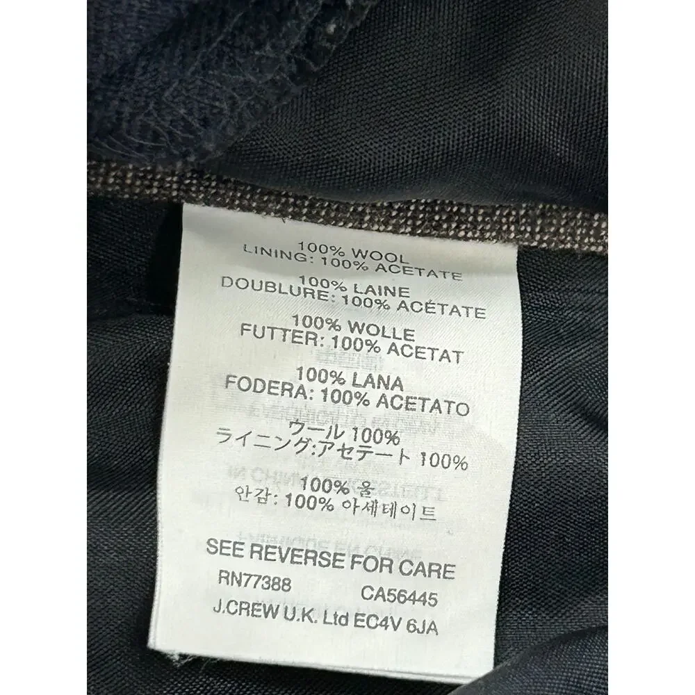 J.Crew Mens Navy Blue Wool Straight Leg Flat Front Bowery Dress Pants Size 32x30